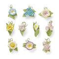 Lenox Celebrate Flowers Miniature Tree Ornaments Set 10 Tulip Lily Rose Iris NEW0