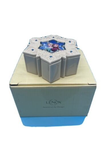 Lenox Disney Frozen Elsa & Anna Sisters Treasure Box Snowflake Crystals Gift NEW14