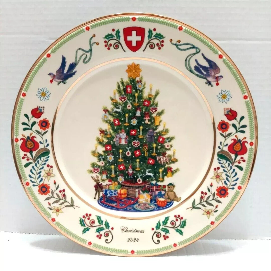 Lenox Switzerland Collector Plate 2024 Christmas Trees Around The World 34th NEW1