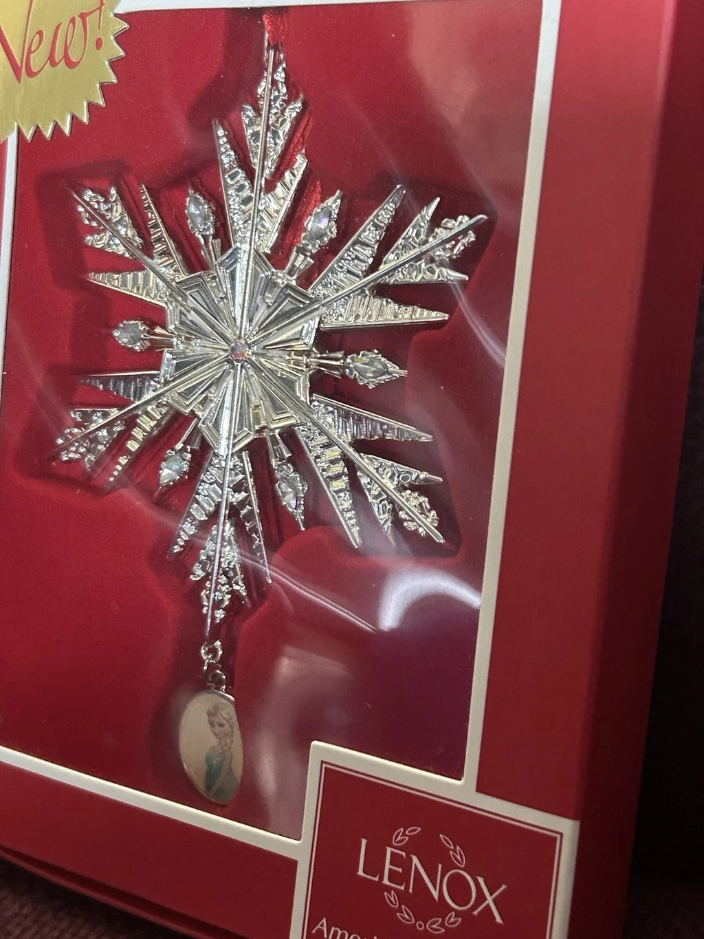 Lenox Disney Frozen Queen Elsa's Snowflake Ornament Silver Cameo Christmas NEW9