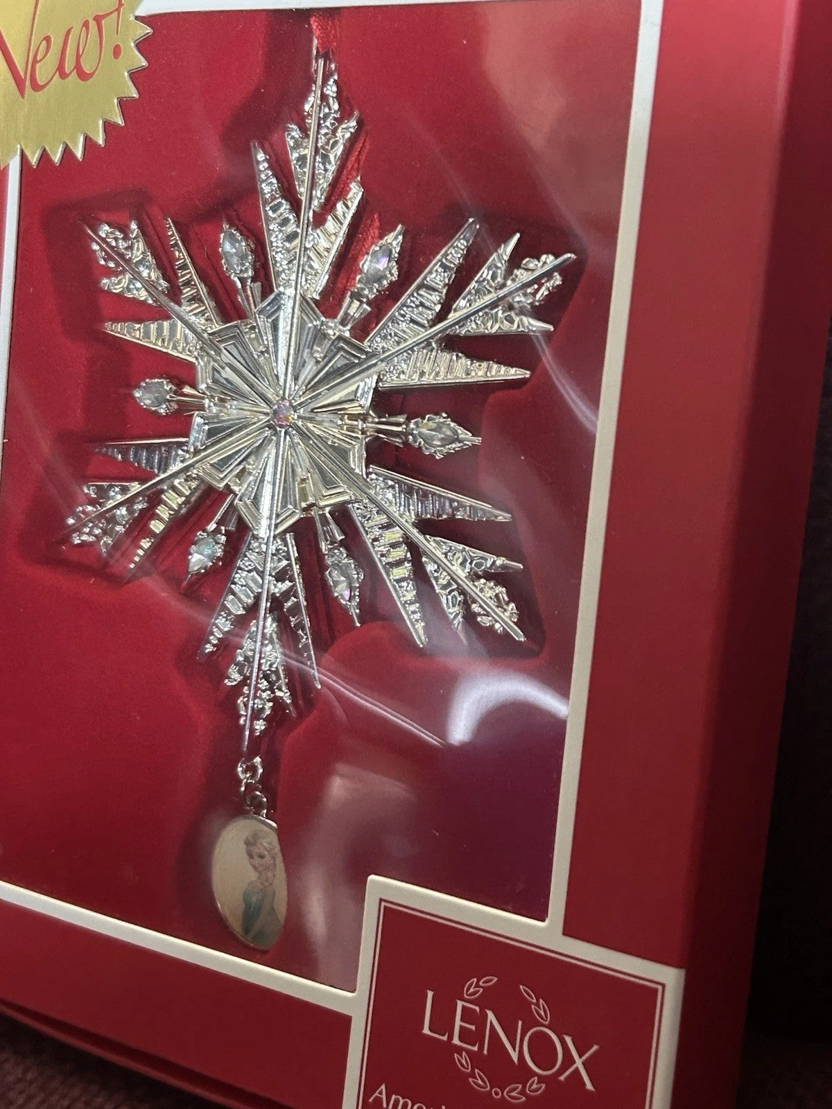 Lenox Disney Frozen Queen Elsa's Snowflake Ornament Silver Cameo Christmas NEW9