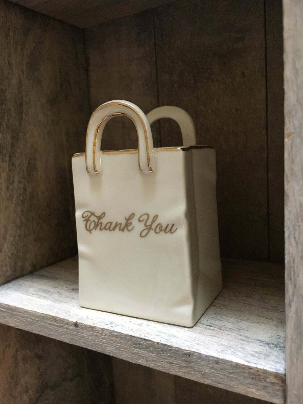 Lenox  Porcelain Thank You Party Favors Gift Set Of 10 Ivory Gold  3" NEW5
