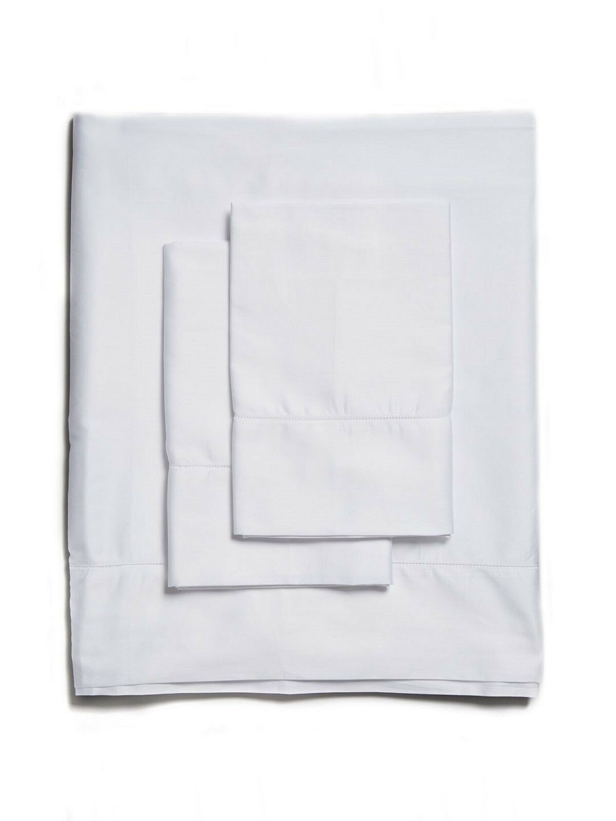 Sferra Leonardo White Twin Sheet Set 3PC 100% Cotton Percale Italy Dorm NEW6