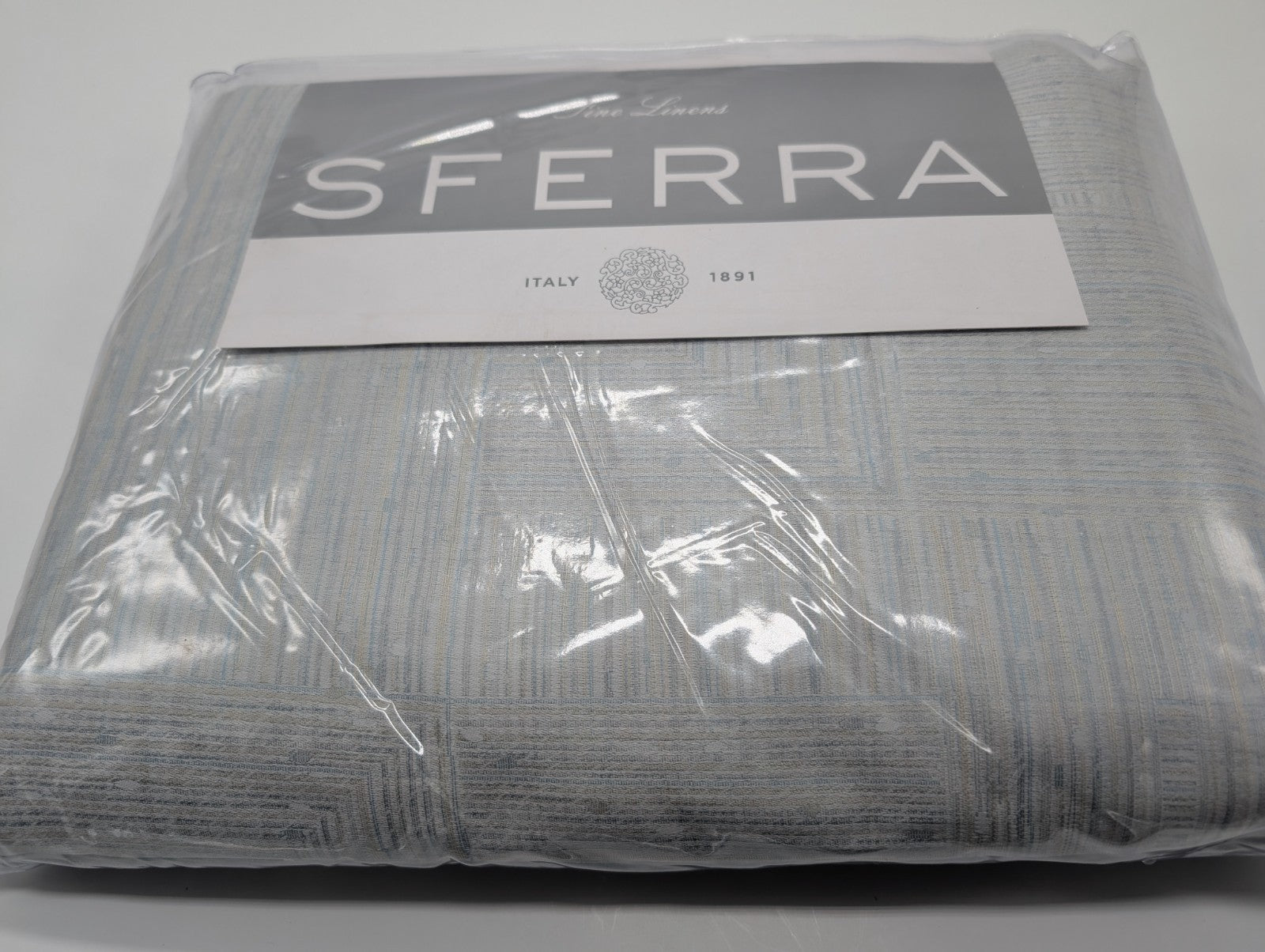 Sferra Modelli Aquamarine King Duvet Set 3PC Cotton Jacquard Reverses Italy NEW1