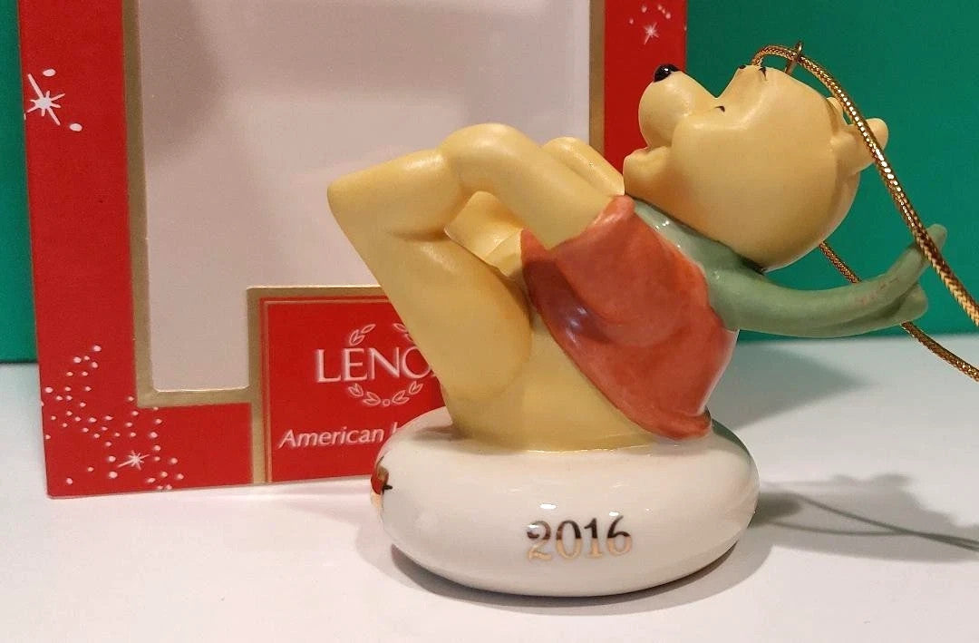 Lenox Disney Winnie The Pooh Ornament Tube Sledding Fun With Pooh 2016 Gift NEW10