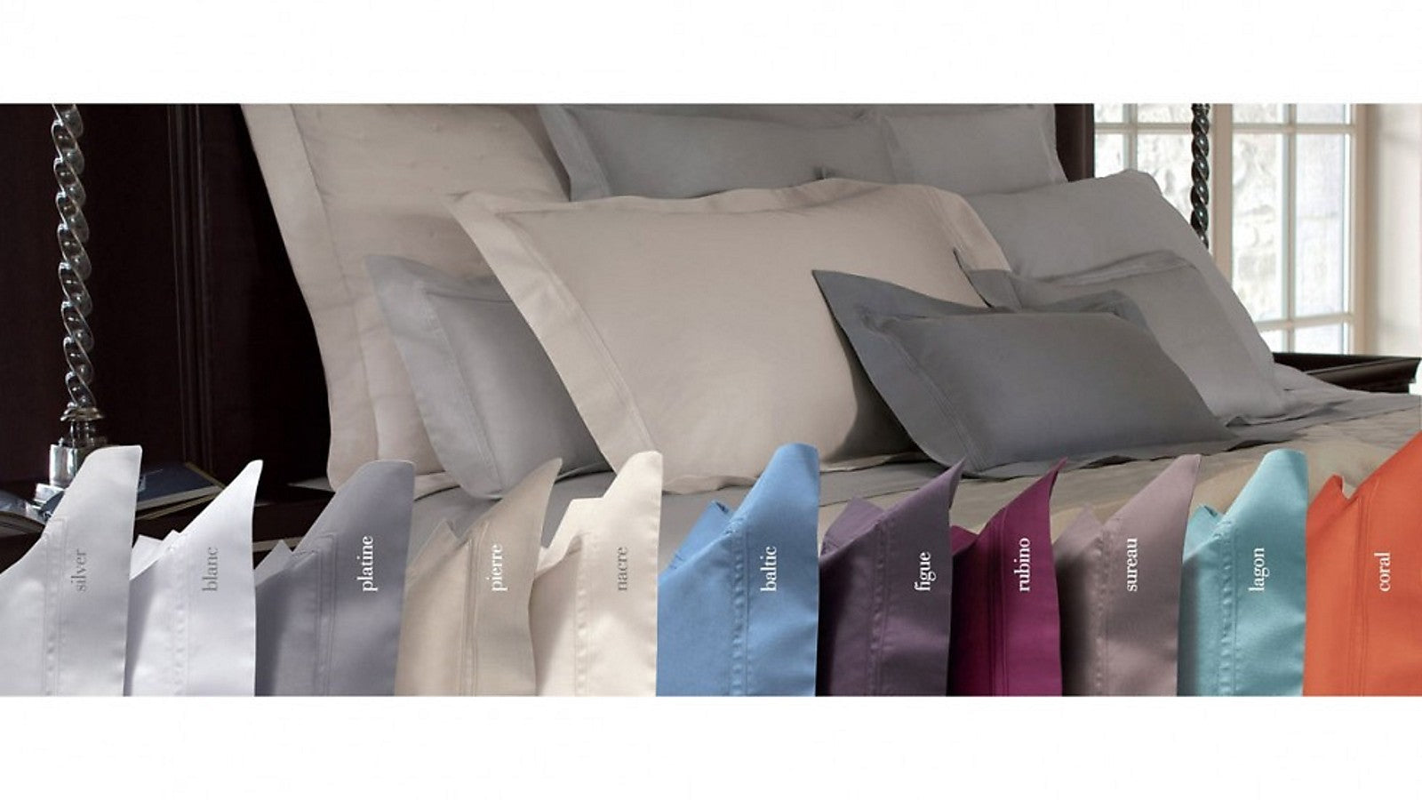 Yves Delorme Triomphe Orange Queen Sheet Set 4PC 100% Egyptian Cotton Sateen NEW12
