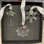 Waterford Crystal Ornament Set Cross Snowflake Star Christmas 4003444 NEW IN BOX7