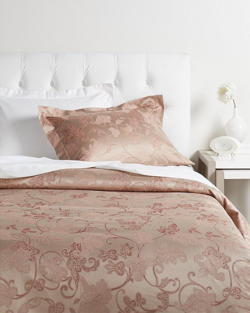 Sferra Bellanca Queen Duvet Set 3PC Floral Egyptian Cotton Jacquard Italy NEW4