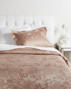 Sferra Bellanca Queen Duvet Set 3PC Floral Egyptian Cotton Jacquard Italy NEW4