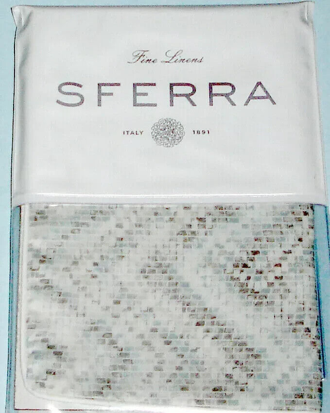 Sferra Mosaico Tin Euro Contitnental Sham Mosaic Print Cotton Sateen Italy NEW5