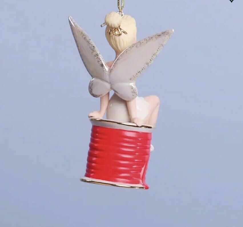 Lenox Disney 2021 Tinkerbell Figurine Ornament Pixie Fairy Christmas Ribbon NEW1