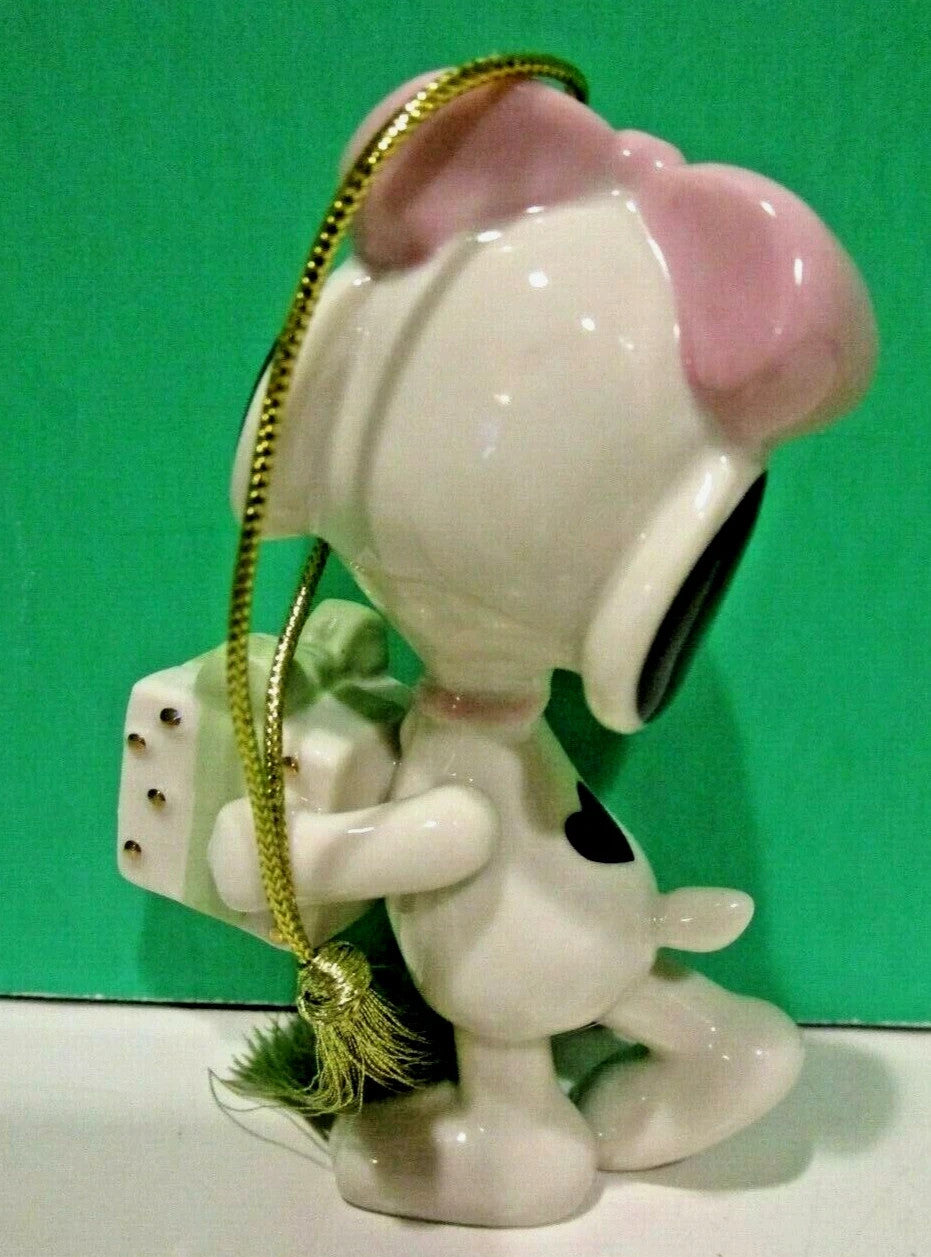 Lenox Peanuts Belle's Christmas Surprise Ornament Snoopy's Sister Beagle Dog NEW1