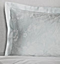 Sferra Lizana Blue Standard Shams Pair Floral Cotton Sateen Jacquard Italy NEW0