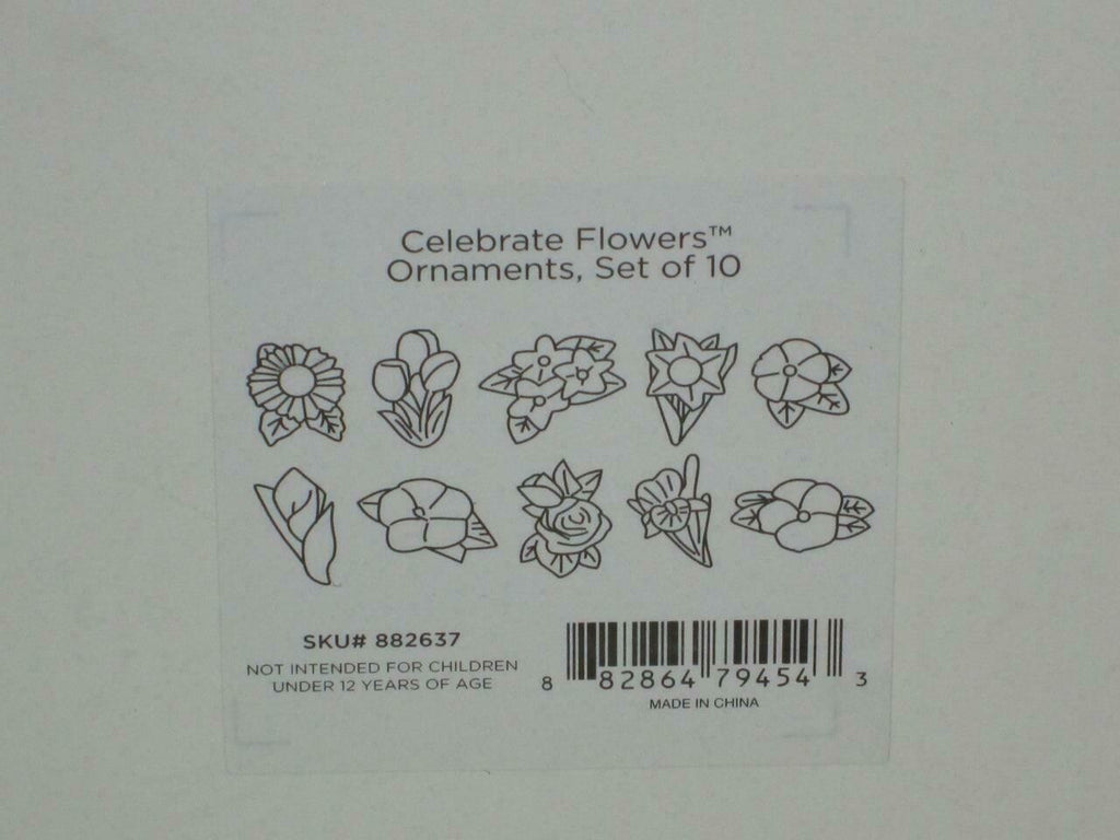 Lenox Celebrate Flowers Miniature Tree Ornaments Set 10 Tulip Lily Rose Iris NEW3