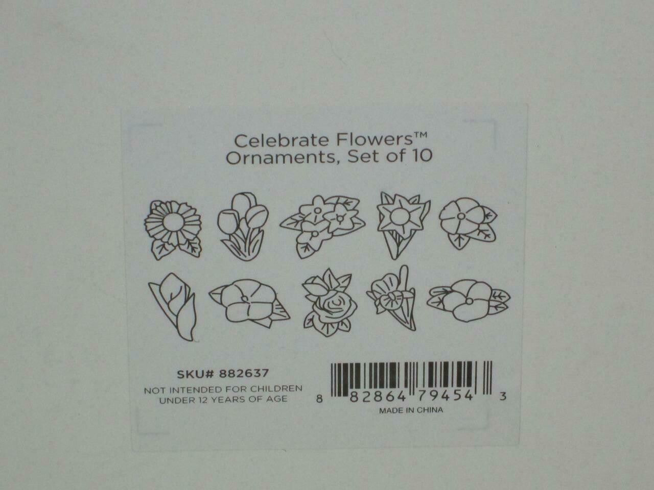 Lenox Celebrate Flowers Miniature Tree Ornaments Set 10 Tulip Lily Rose Iris NEW3