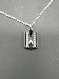 Baccarat Crystal Louxor Necklace Silver Mist Mirror Diamond Cut  22" Chain NEW0
