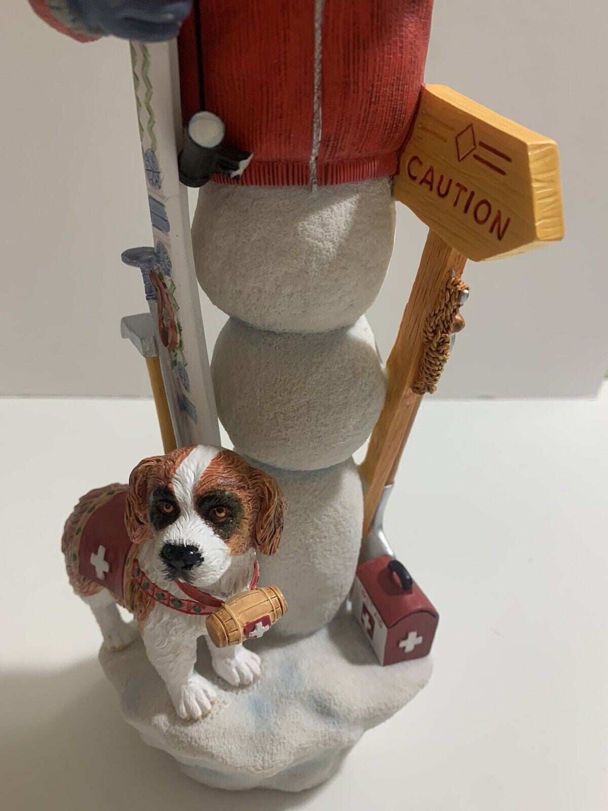 Lenox 2016 Pencil Snowman Figurine Snowy Rescue Ski Patrol St Bernard Dog LE NEW3
