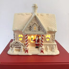Lenox Mistletoe Park Santa's Lighted Cottage and Caroler Figurines Christmas NEW13
