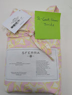 Sferra Prato Euro Continental Shams 2 Pink Yellow Carnation Cotton Percale Print0