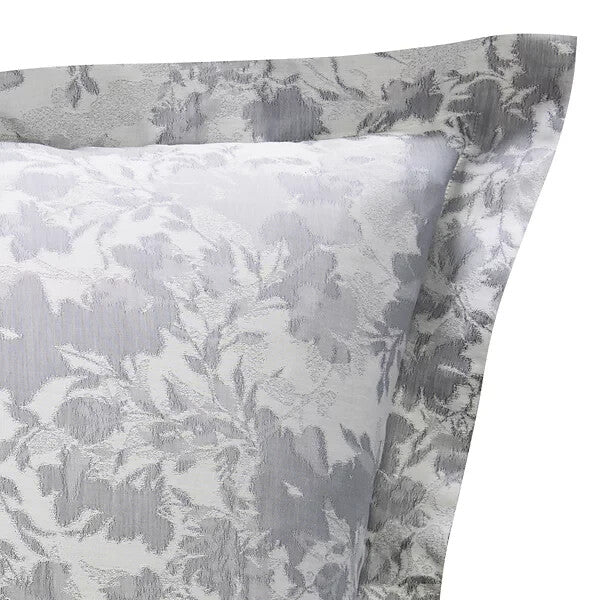 Sferra Chiara Slate King Sham Lush Floral 100% Cotton Sateen Jacquard Italy NEW1