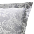Sferra Chiara Slate King Sham Lush Floral 100% Cotton Sateen Jacquard Italy NEW1