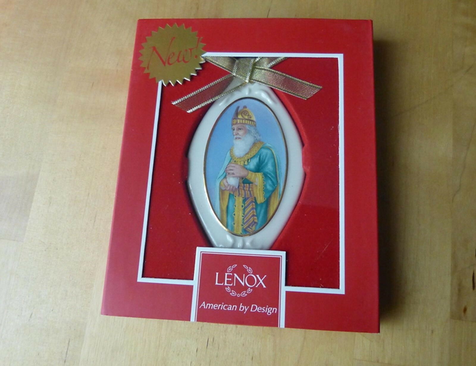 Blackshear Wiseman King Balthazar Ornament With Myrrh Ebony Lenox Christmas NEW1