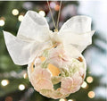 Lenox 2015 Rose Christmas Kissing Ball Ornament Sculpted Pierced Fabric Bow NEW0