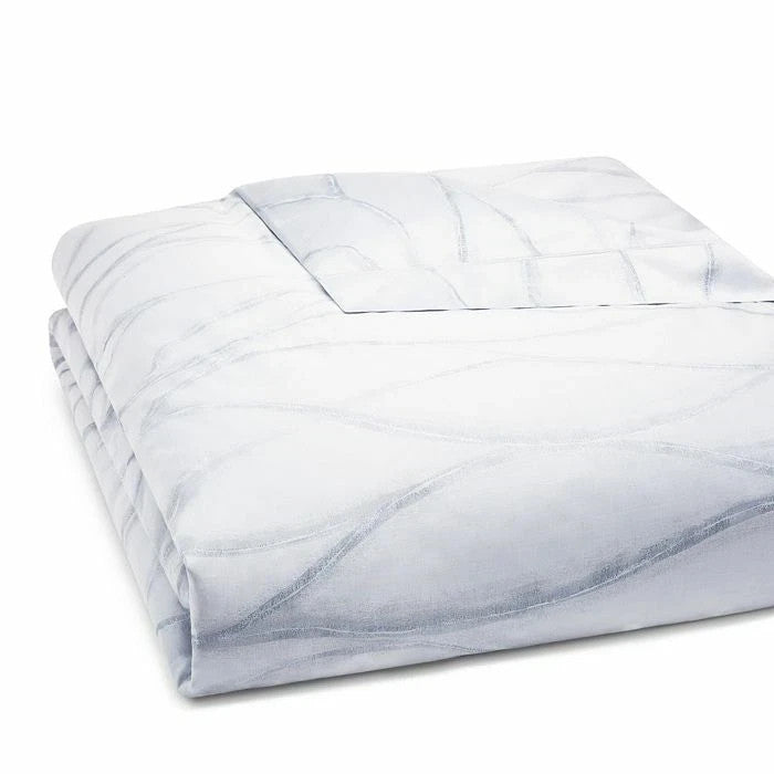 Sferra Tovino King Silver Blue Duvet Waves 100% Cotton Sateen Jacquard Italy NEW5