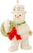Lenox 2016 Snowman Figurine Ornament Annual Happy Holly Days Christmas NEW0