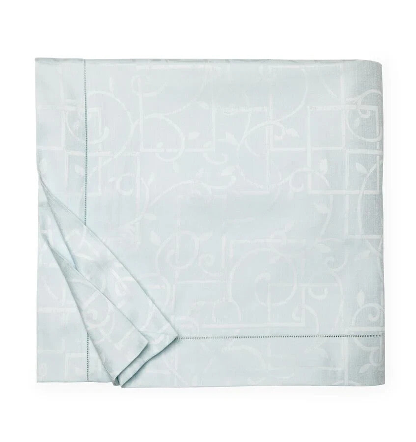Sferra Graticcio Aquamarine King Duvet Set 3PC Cotton Sateen Jacquard Italy NEW8