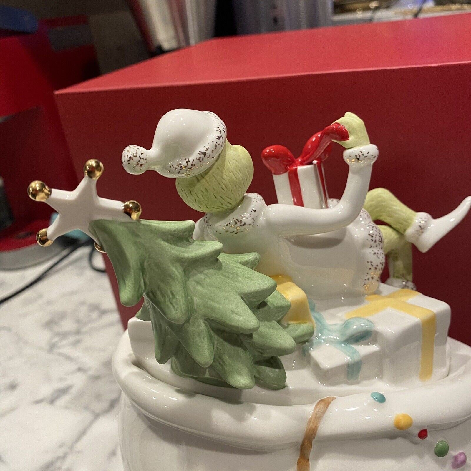 Lenox Grinch Cookie Jar Figurine Max Dr. Seuss Who Stole Merry Grinchmas 7.5 NEW2