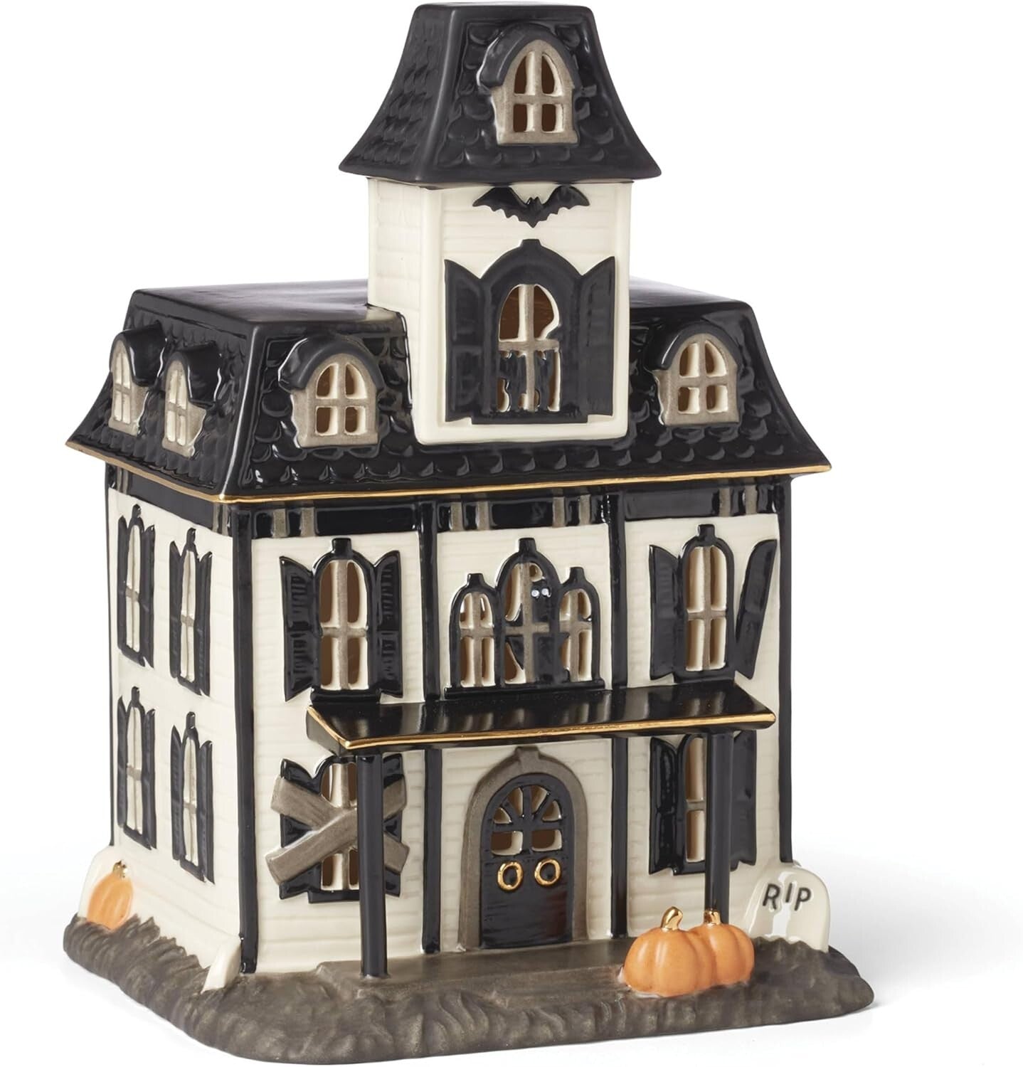 Lenox Halloween Lighted Haunted House Figurine Black Cat Pumpkin Owl Vintage NEW4