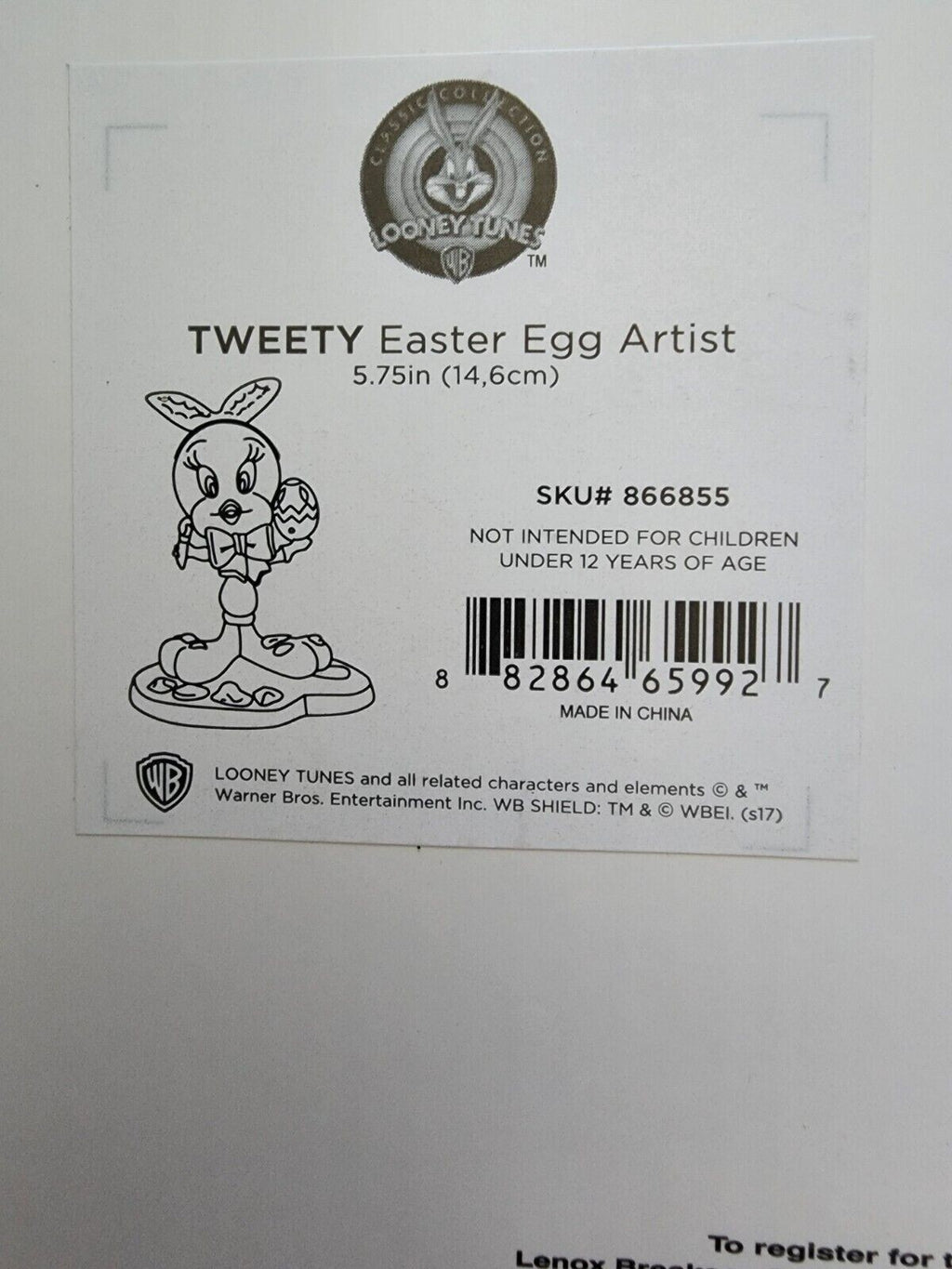 Lenox Tweety Bird Easter Artist Figurine Painting Eggs Looney Tunes COA NEW2