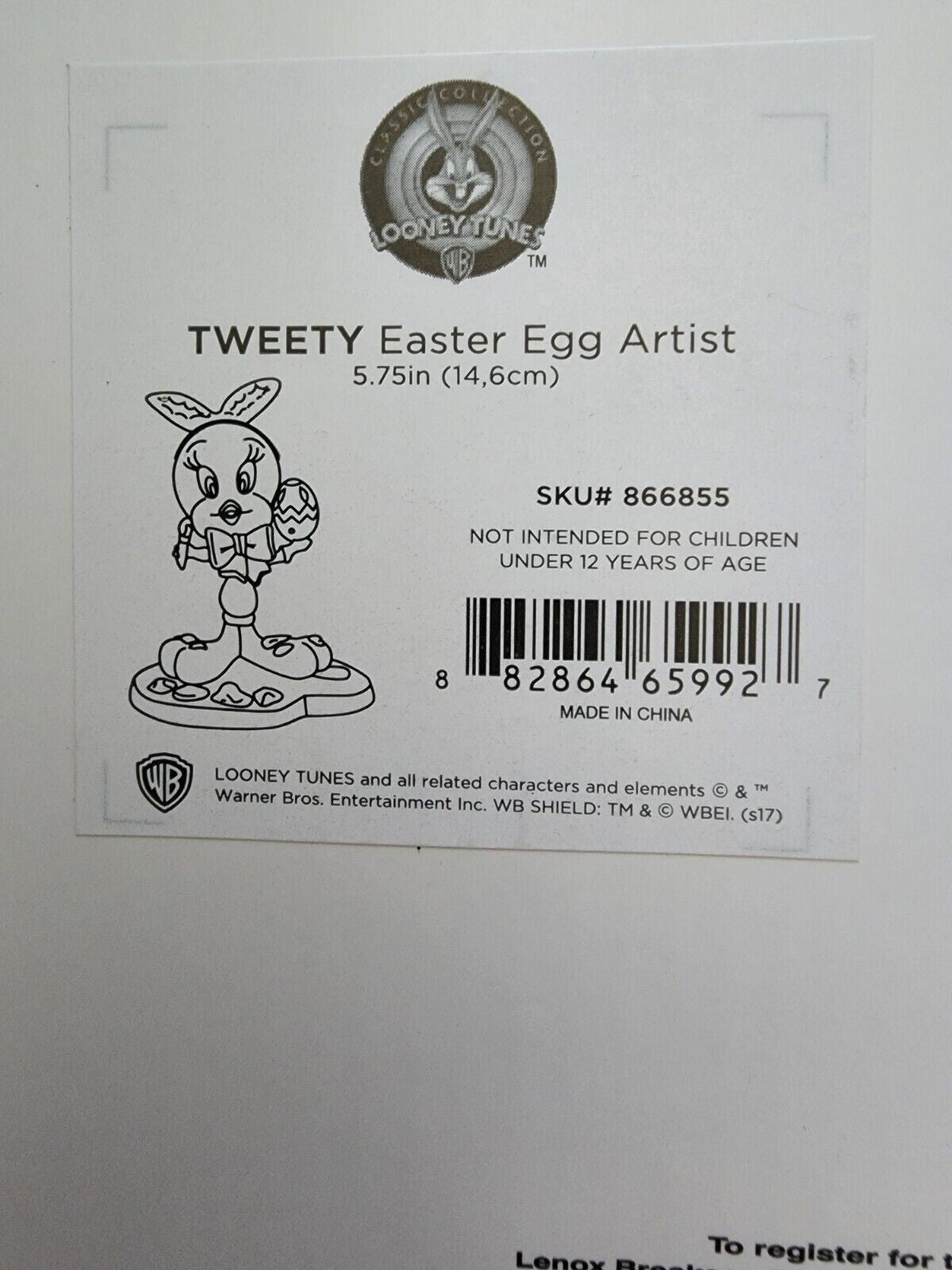 Lenox Tweety Bird Easter Artist Figurine Painting Eggs Looney Tunes COA NEW2