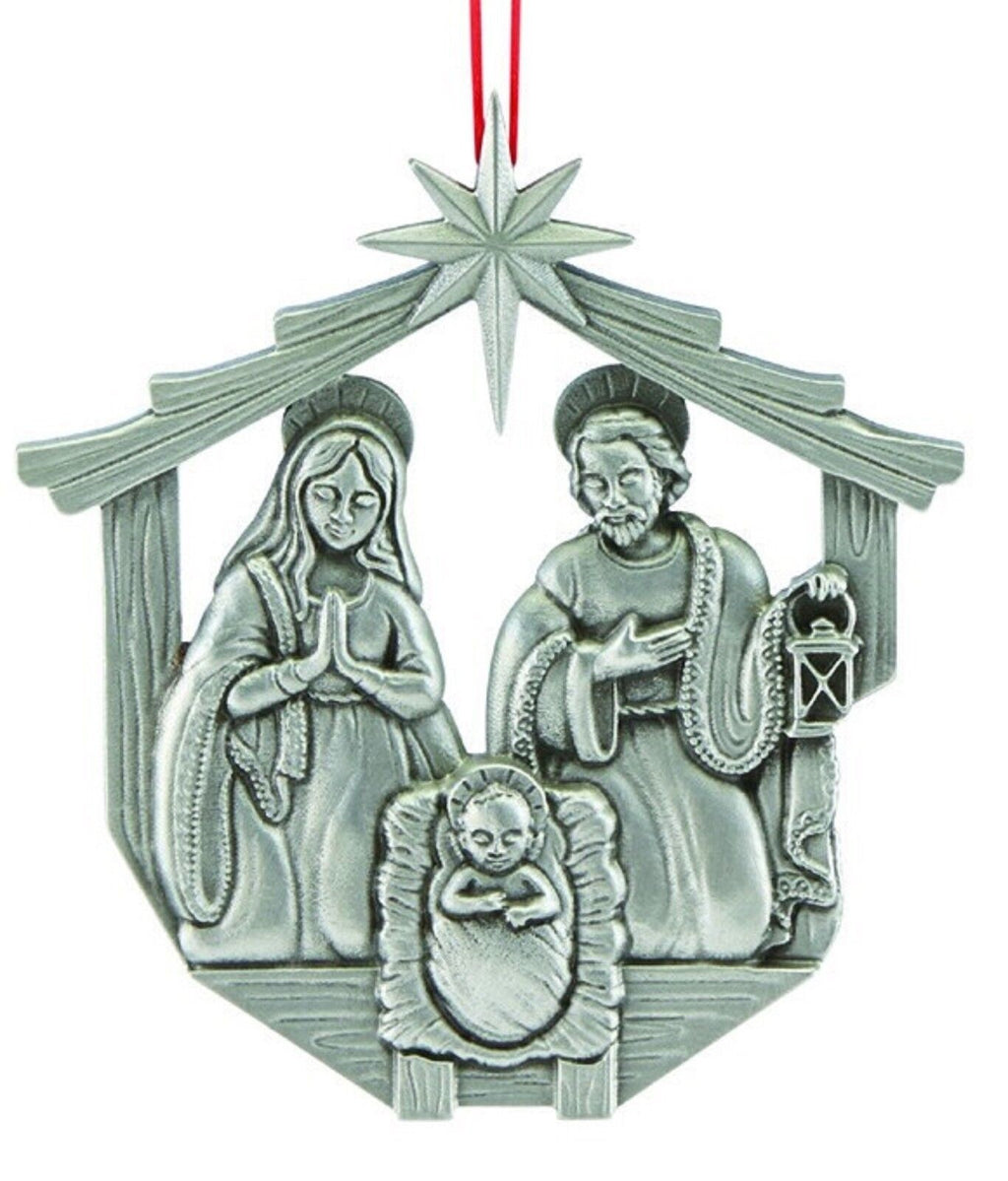 Reed & Barton Pewter Nativity Ornament Set 3 PC Family Kings Angel Christmas NEW3