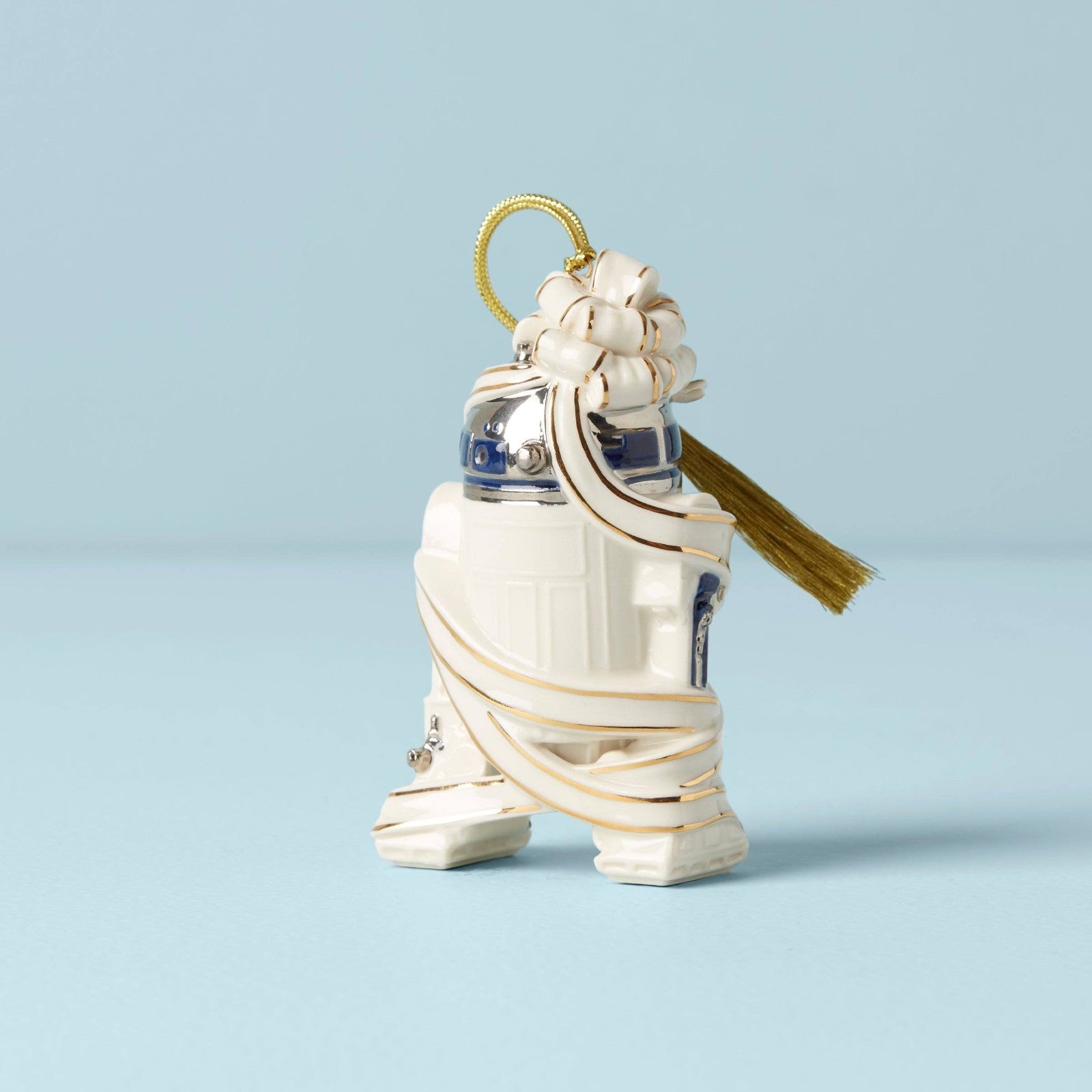 Lenox Disney R2-D2 Star Wars Droid Ornament Figurine White Bow Christmas NEW9