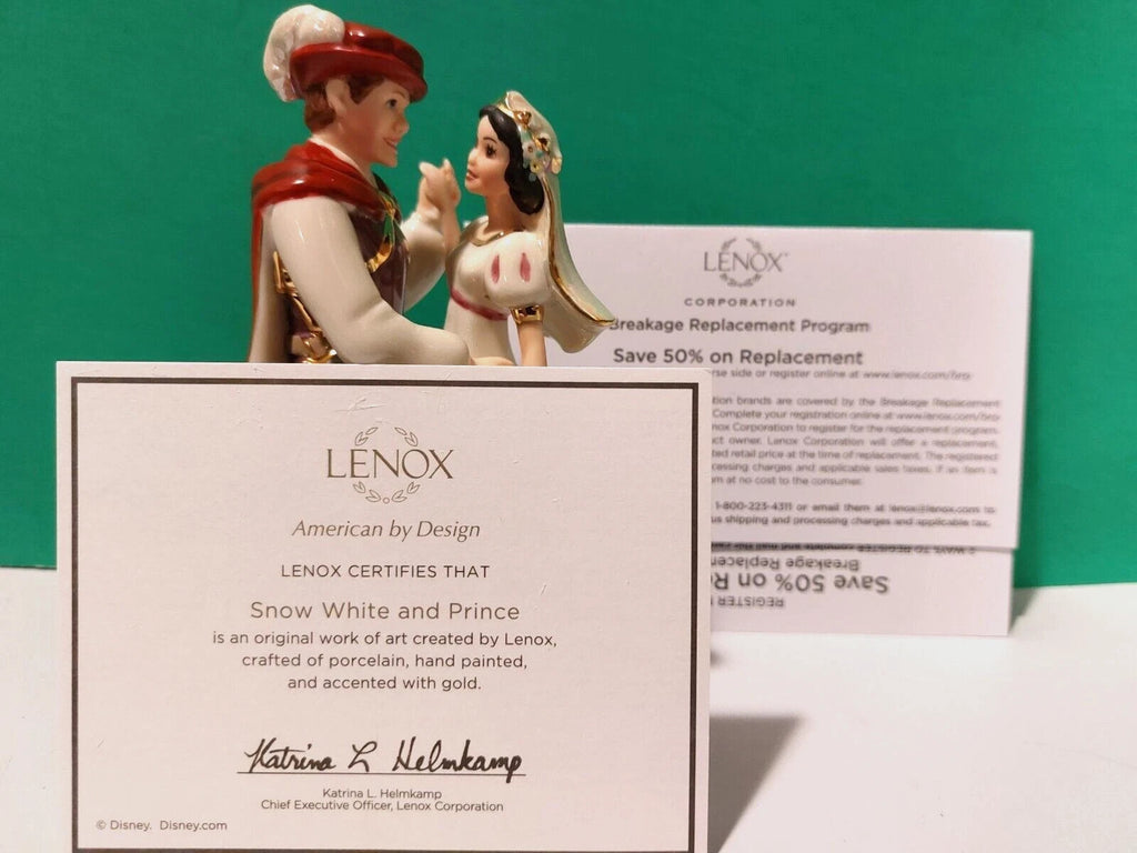 Lenox Disney Snow White & Prince Figurine Wedding Cake Topper Dancing COA NEW11