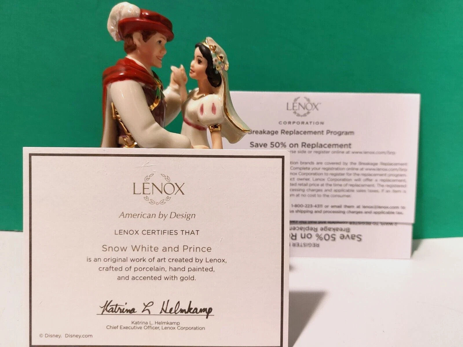 Lenox Disney Snow White & Prince Figurine Wedding Cake Topper Dancing COA NEW11