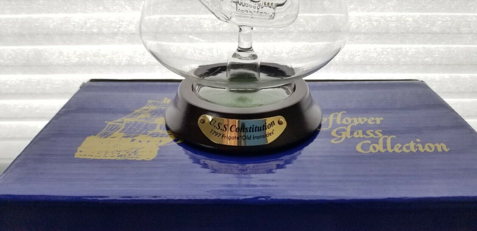 Lenox USS Constitution Navy Ship In Glass Decanter Old Ironsides Mayflower NEW5