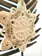 Lenox Irish Celtic Knot Snowflake Ornament Green Gold St Patrick Christmas NEW1