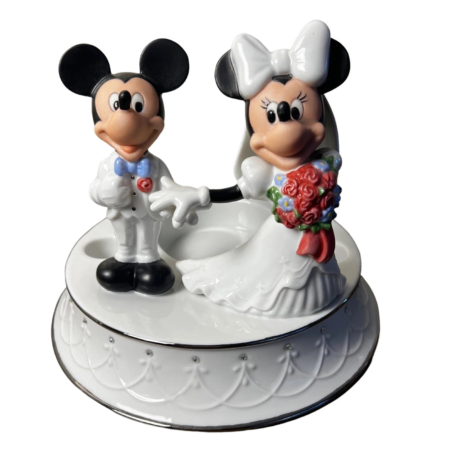 Lenox Disney Mickey Minnie Unity Candle Holder Wedding Figurine Bride Groom NEW4