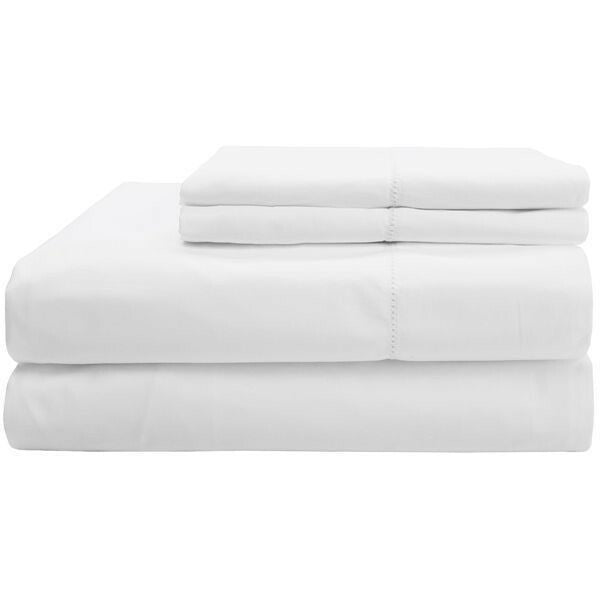 Sferra Leonardo White Twin Sheet Set 3PC 100% Cotton Percale Italy Dorm NEW3