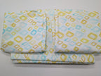 Sferra Geometrico Queen Duvet Set 3PC Aqua Yellow Diamond Percale Print Italy Ne2