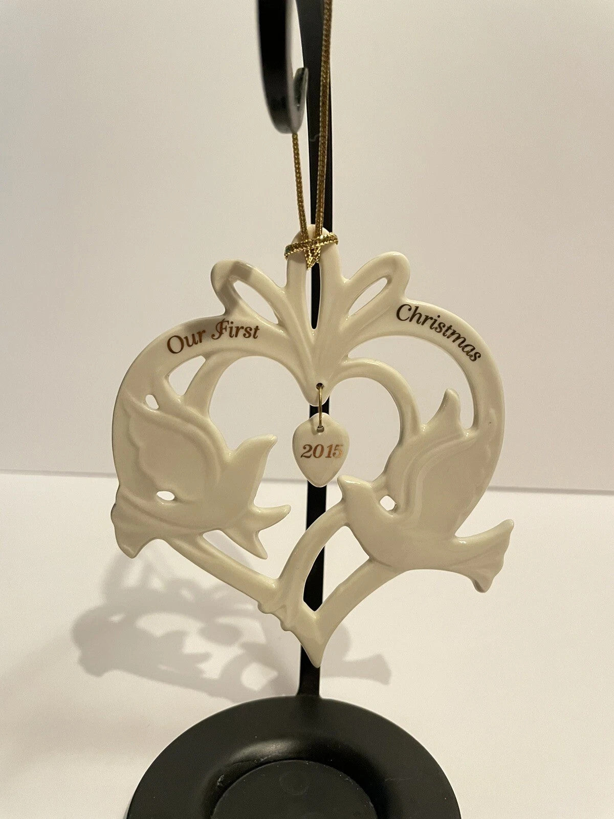 Lenox 2015 Our First Christmas Ornament Wedding  Anniversary Love Doves 1st NEW4