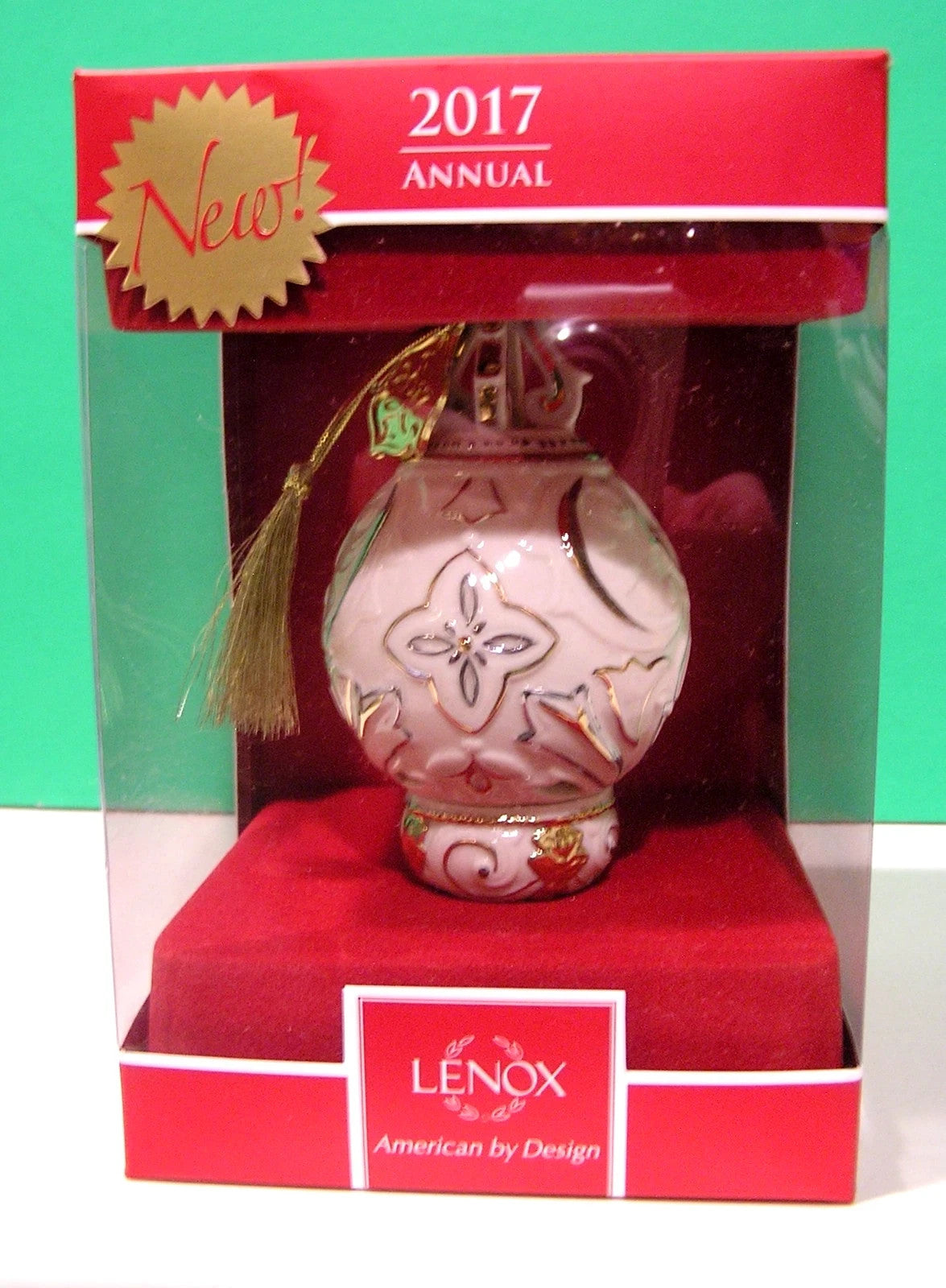 Lenox 2017 Ivory Spire Pierced Ornament Annual Gold Accents Christmas Gift NEW8