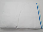 Sferra Tratto White Queen Duvet Blue Satin Stitch Line Embroidery Italy NEW17