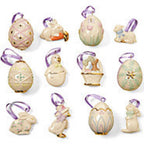 Lenox Easter Original Miniature Tree Ornaments Set of 12 Duck Egg Bunny Lamb NEW1