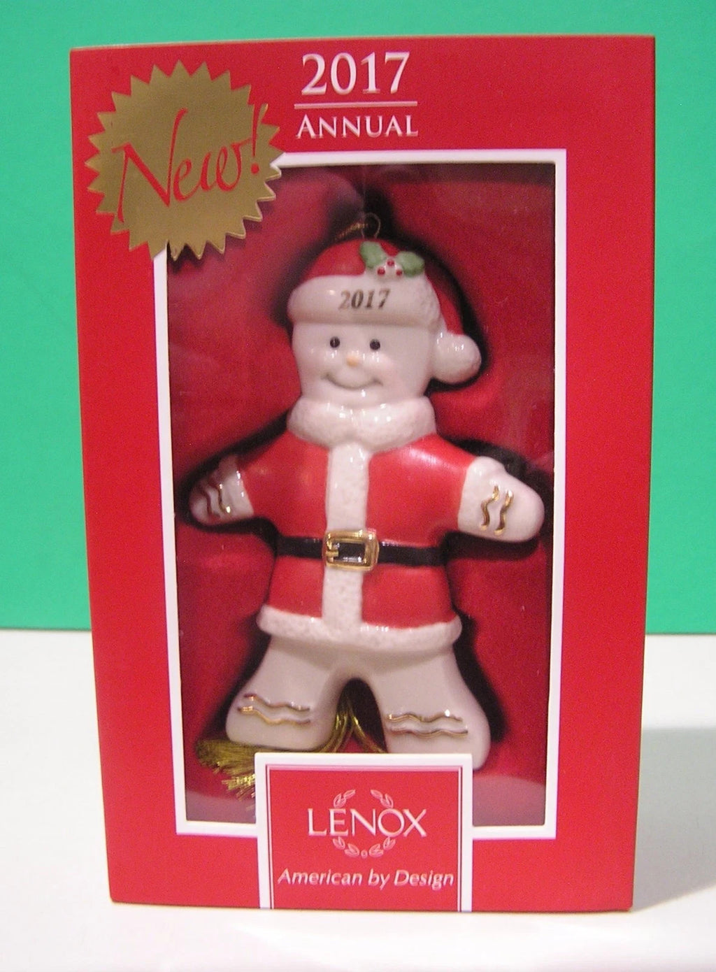 Lenox 2017 Gingerbread Man Ornament Figurine Annual Ginger Claus Christmas NEW7