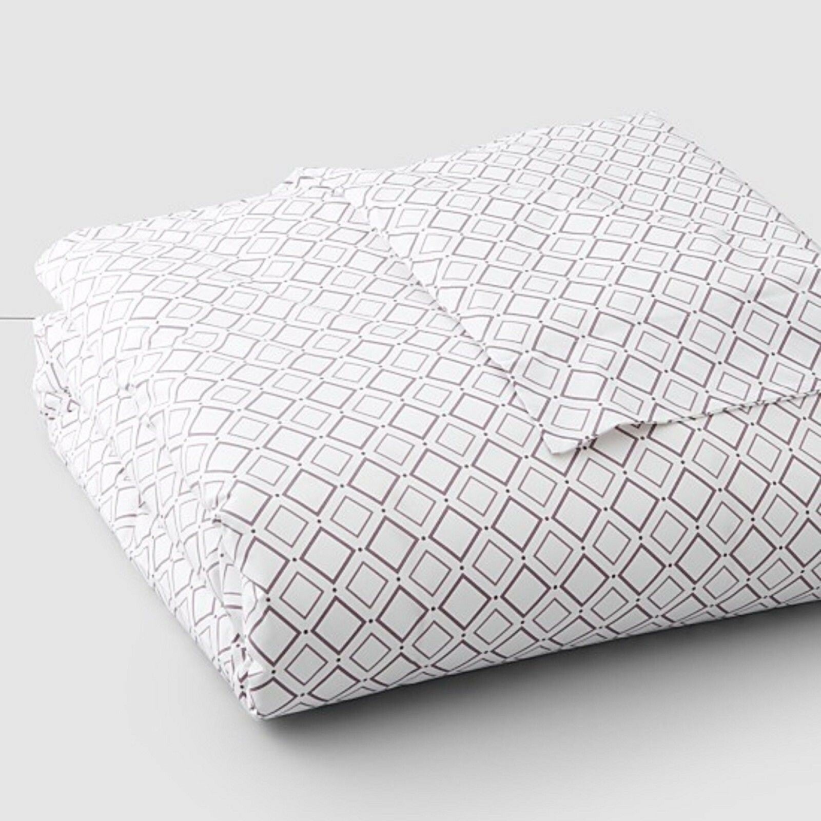 Sferra Deagan Euro Sham White/Aubergine Purple Egyptian Cotton Percale Italy New9