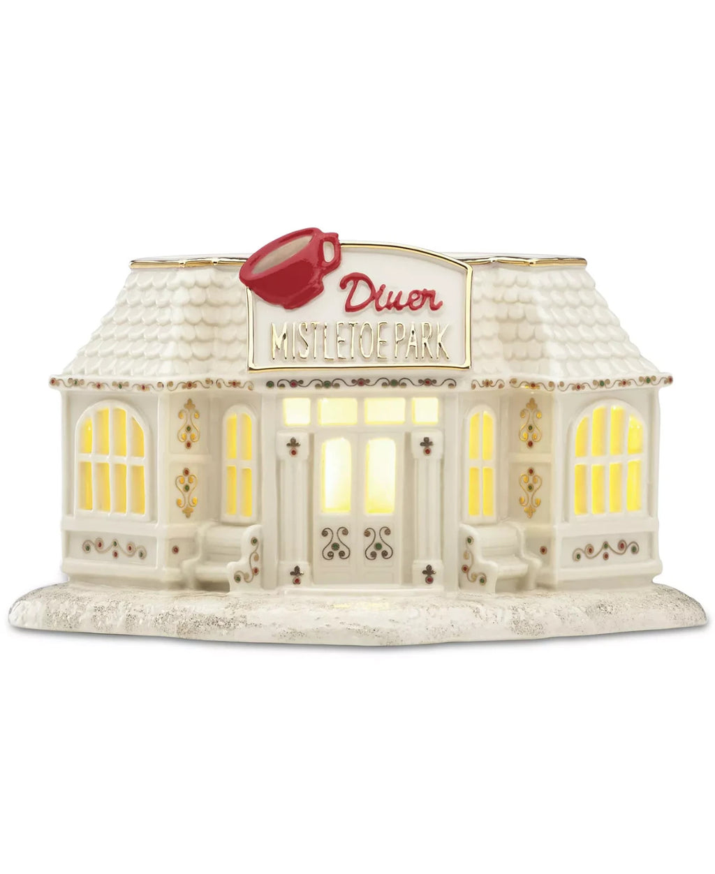 Lenox Mistletoe Park Lighted Diner Figurine Village Treasures Christmas NEW0